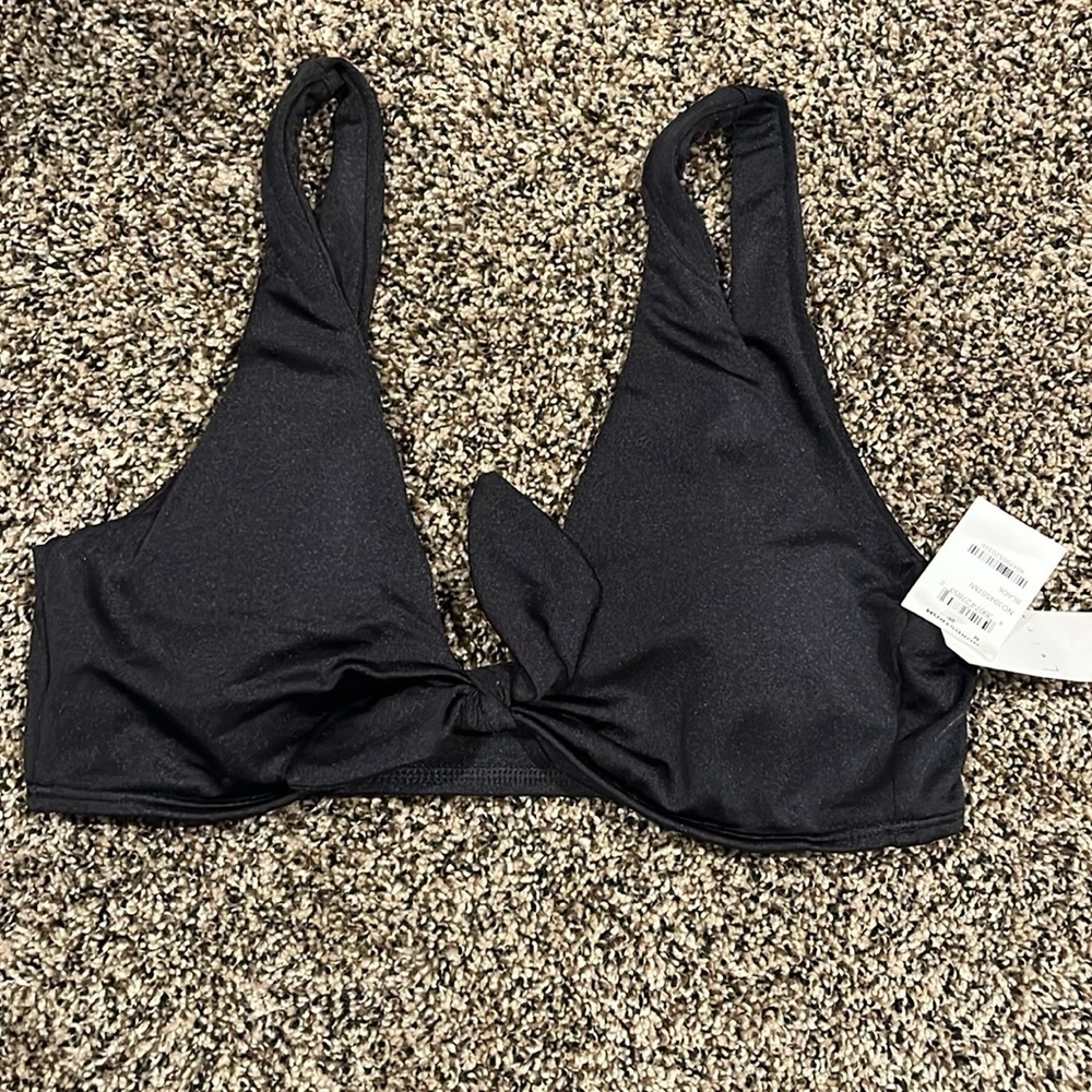 Leith Nordstrom Black Classic Swimsuit Top, NWT